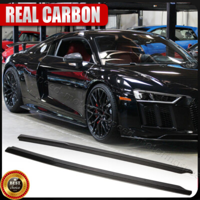 For Audi R8 V10 Gen 2 16-19 REAL CARBON FIBER Side Skirts Extensions Lip Bodykit