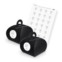 Itenga Set Wir Sagen Danke M27 24X Geschenkbox Karton Griff Schwarz Und Sticker