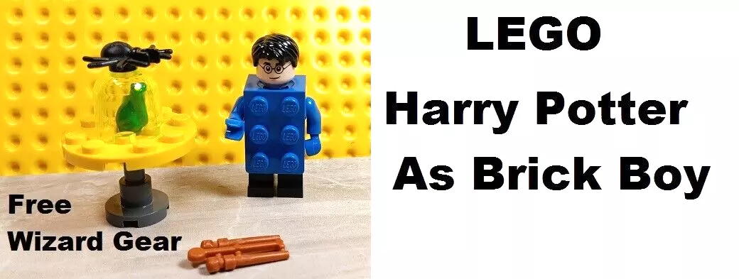 LEGO Brick Costume Standard Blue HARRY POTTER Head Spells Frog Wand Kit BOY