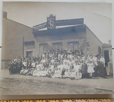 Orig 1909 7x9 mounted photo COLLEGE POINT QUEENS Labor Lyceum NYC New York City