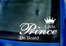 Little Prince Boy on Board Car Van Window Bumper Vinyl Die Cut Stickers Decals