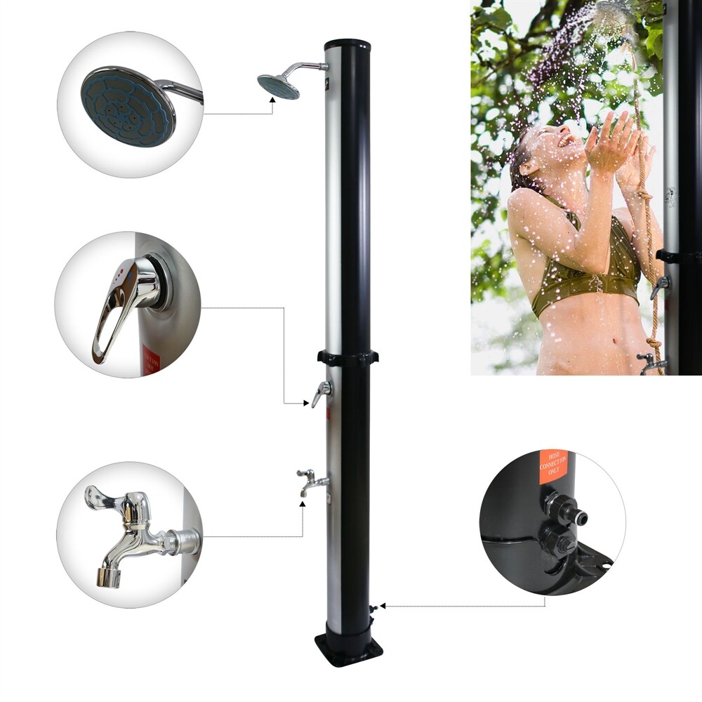 Ducha Solar Plata Ducha De Jardín 35L Ducha De Piscina Ducha Exterior Ducha De Piscina