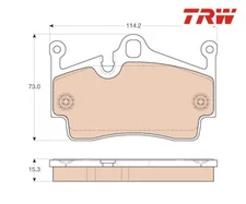 Brake pad set, disc brake TRW GDB1961 for Porsche