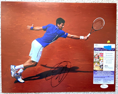 Photo 8x10 Signée Novak Djokovic - Tennis US Open Français Wimbledon Avec COA JSA