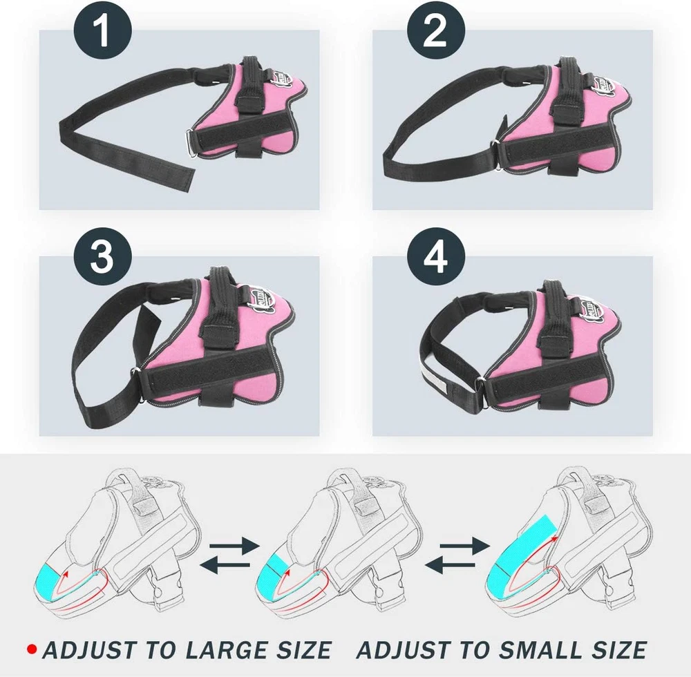 Dog Harness, No-Pull Reflective Dog Vest, Breathable Adjustable Pet Harne