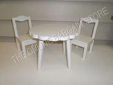 Pottery Barn Kids Baby Doll Flower Table Chairs Girls Simply White American 