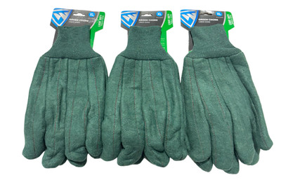 West Chester Heavy-Duty Polyester & Cotton Green XL Chore Gloves 3 Pack