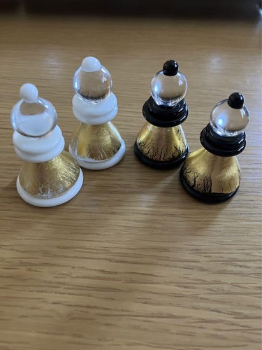 Antique VETRO ARTISTICO Murano Glass Venetian Chess Gold - Picture 7 of 10