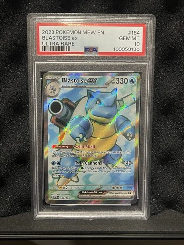 PSA 10 Blastoise EX Ultra rare Full Art Pokemon 151 184/165