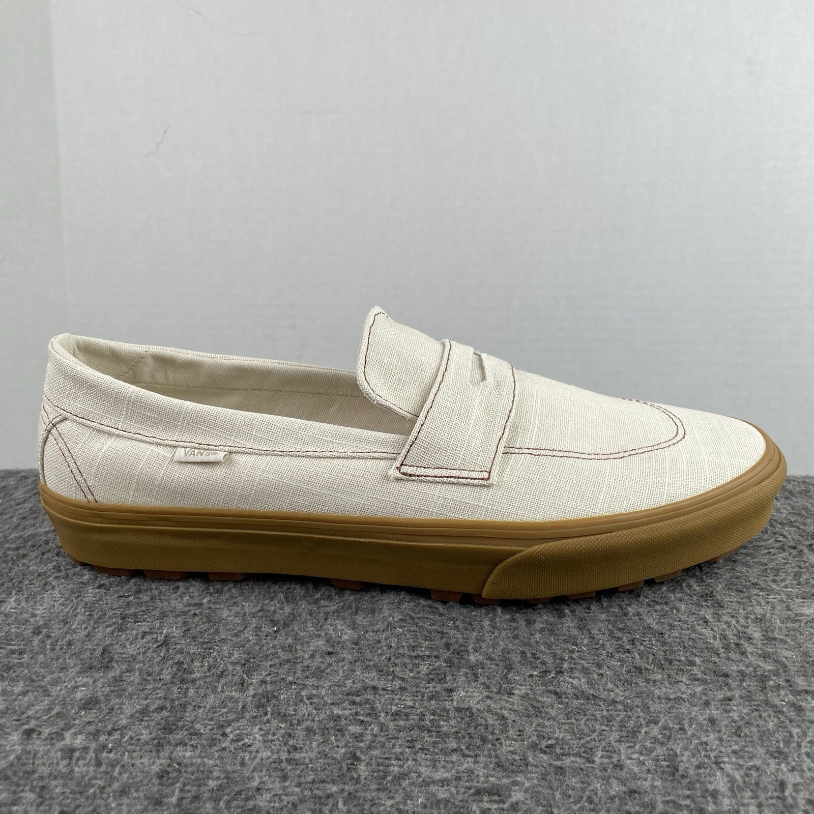 Vans Style 53 Linen Canvas Loafers Natural Gum Men Size 13 New VN000CQP7VJ-image