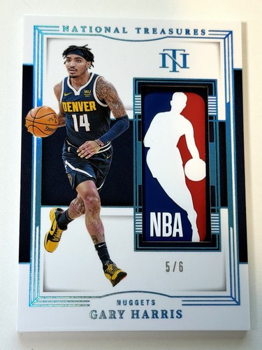 2023-24 Gary Harris Panini National Treasures NT Logoman /6 Nuggets CLM-YGA