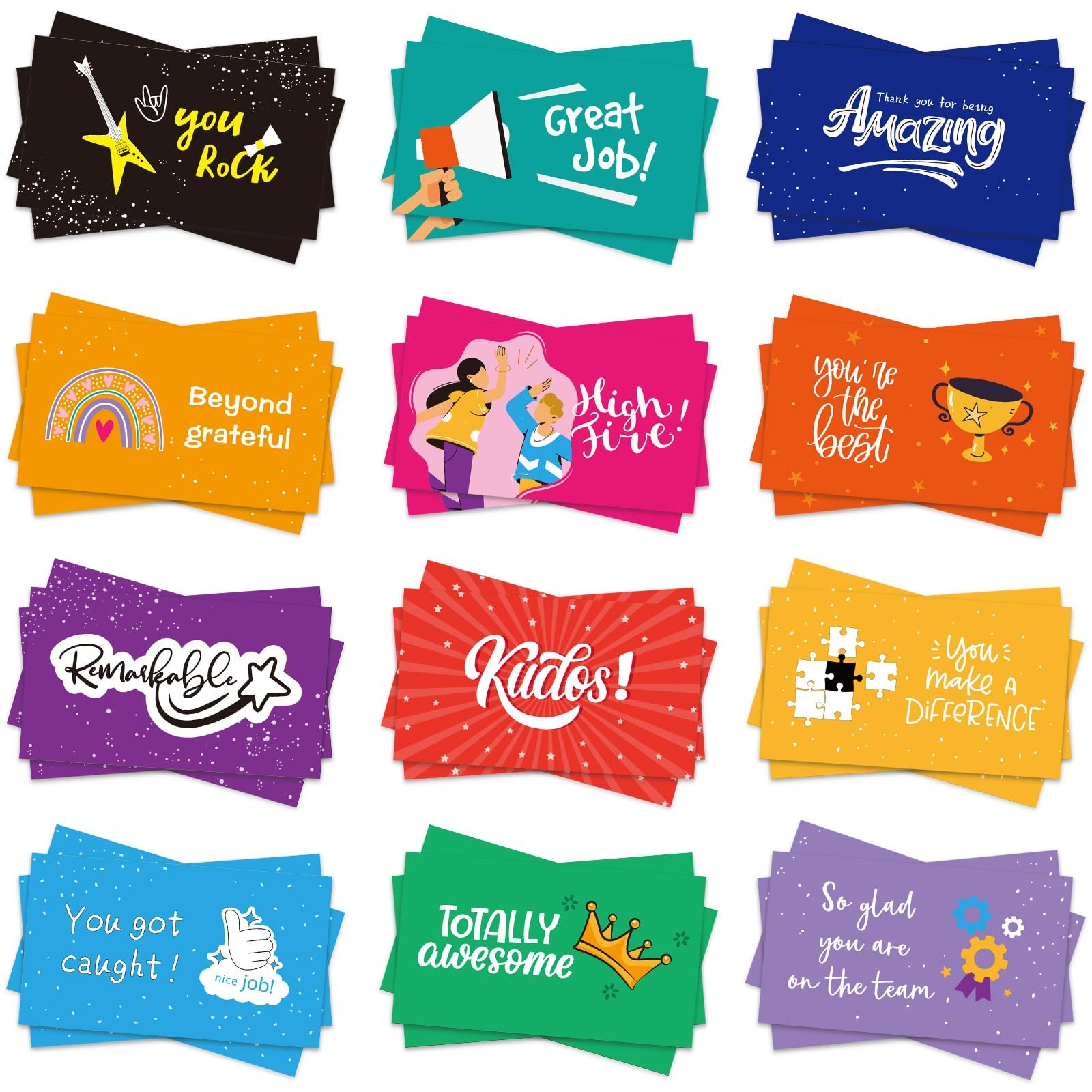 Yeaqee Employee Appreciation Cards Kudos 3.5 x 2 inch, as pictures shown
