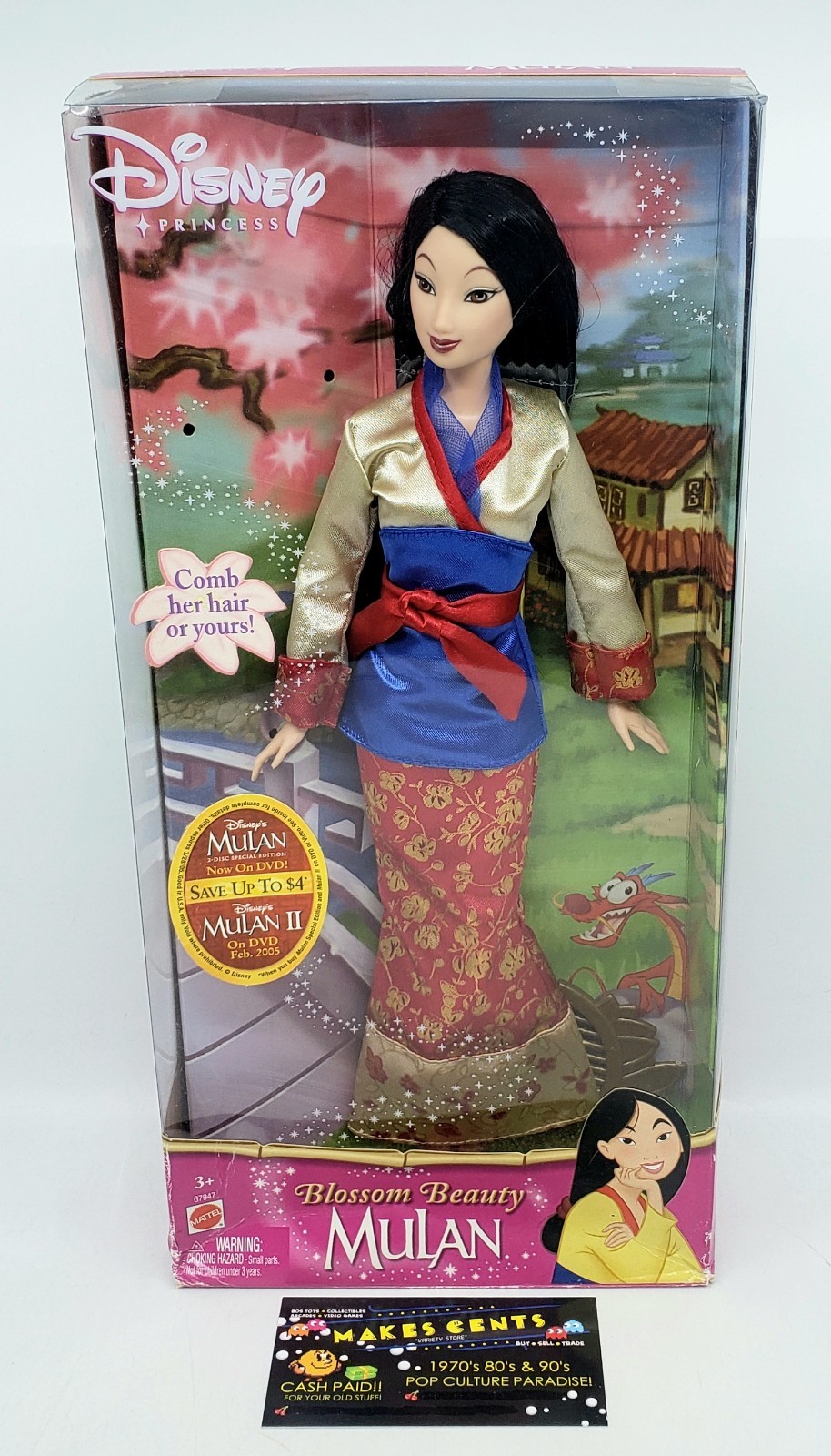 Mattel Disney Princess Blossom Beauty Mulan Doll 2004 -BRAND