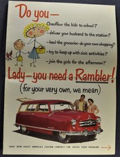 1952-1953 Nash Rambler Mailer Brochure Wagon Country Club Excellent Original