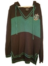 Slytherin Hoodie Knit Black Green Sweater Wizard Adult XL Harry Potter Xlarge