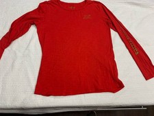 Vineyard Vines Girl s Red Long Sleeve T-shirt Youth Large 14 Red Whale Metallic