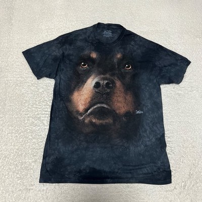 The Mountain Shirt Men 2XL XXL Black Tie Dye Rottweiler Dog Crew Neck Casual