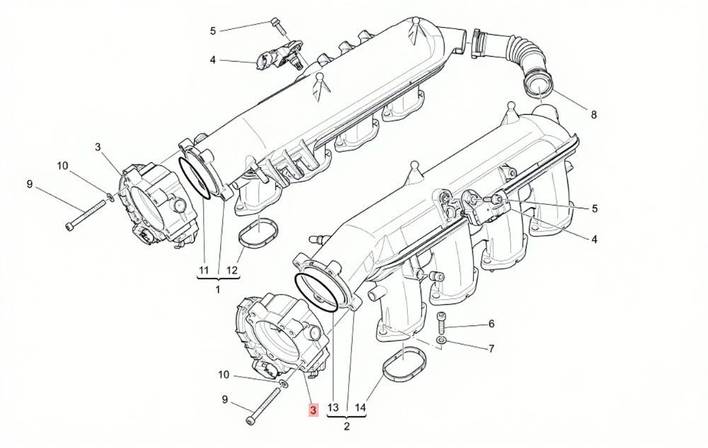 13-19 MASERATI QUATTROPORTE GTS 3.8L ENGINE MOTOR THROTTLE BODY ASSEMBLY OEM