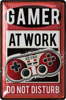 LANOLU Retro Blechschild - Gaming Schild - TÜRSCHILD BITTE NICHT STÖREN - Gamer 