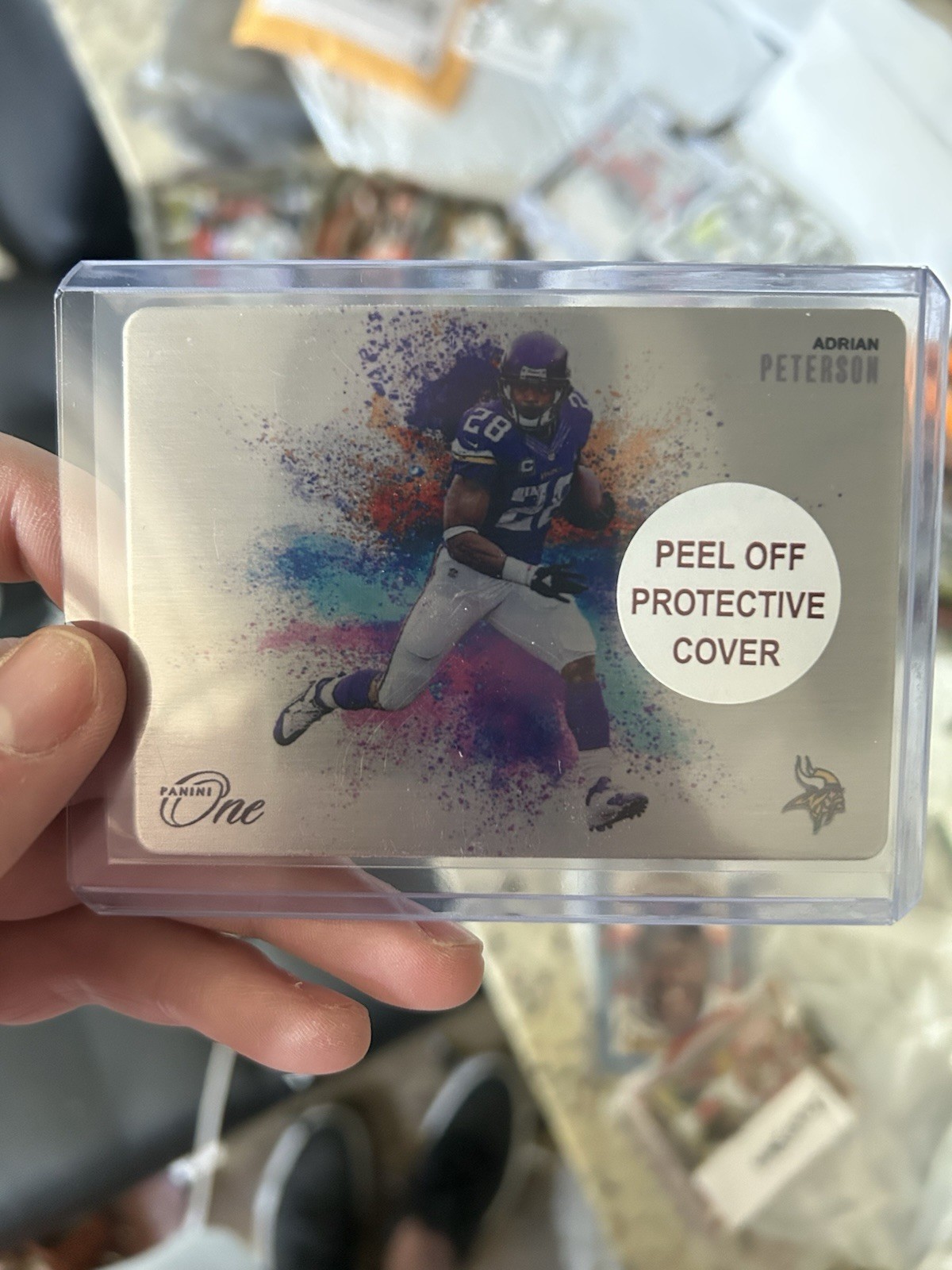 2024 Panini One NFL Adrian Peterson Colorblast #CB-APN SSP CASE HIT