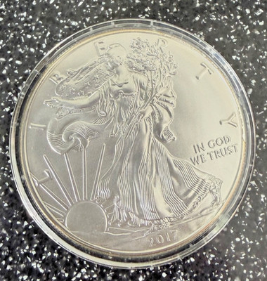 2017 Walking Liberty US Eagle Silver Dollar Coin 1 ounce .999 BU encased