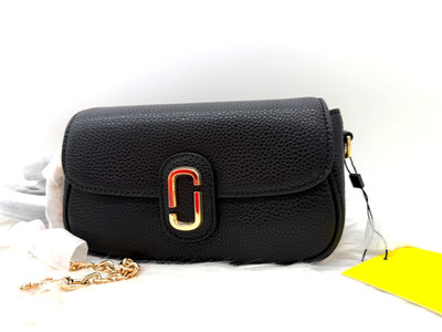 AUTH NWT Marc Jacobs The Clover Pebbled Leather Shoulder Crossbody Bag In Black