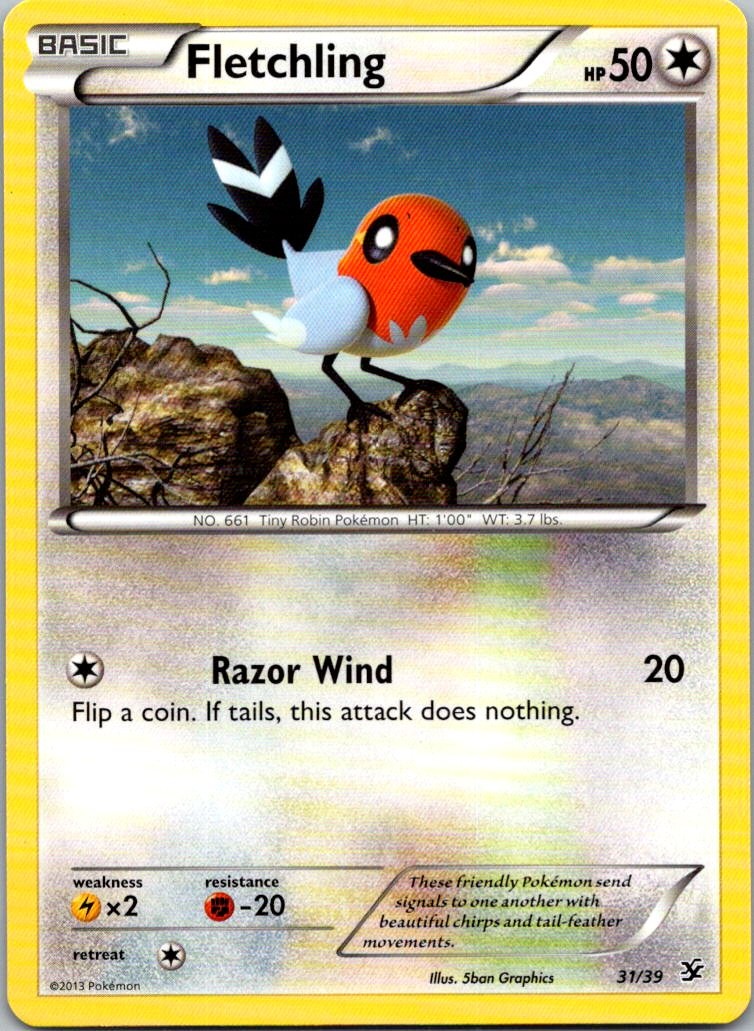 Fletchling 31/39 Kalos Starter Set Pokemon Near Mint