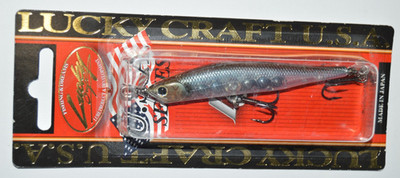 lucky craft screw pointer 80 spinbait spybait sinking 3.25'' ghost minnow