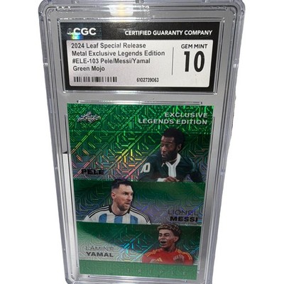 Leaf 2024 Metal Exclusive Legends Green Mojo ELE-103 Pele/Messi CGC 10