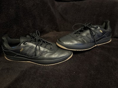 Adidas Lucas Puig Indoor Black On Black Leather Skateboarding Gum Shoes Size 12M