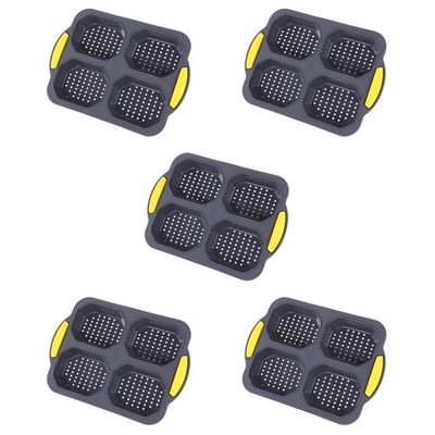 Black Silicone Multi Function Baking Pan Set Reusable for Cake and Bread