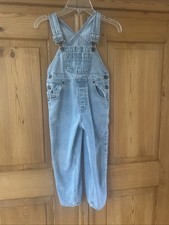 OshKosh B'gosh Vestbak Denim Light Wash Bib Overalls Toddlers 4T Excellent