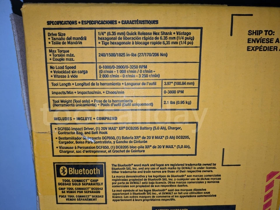 DEWALT ATOMIC 20V MAX 1/4" Li-ion Brushless 3-Speed Impact Driver Kit DCF850P1 - Image 2 of 4