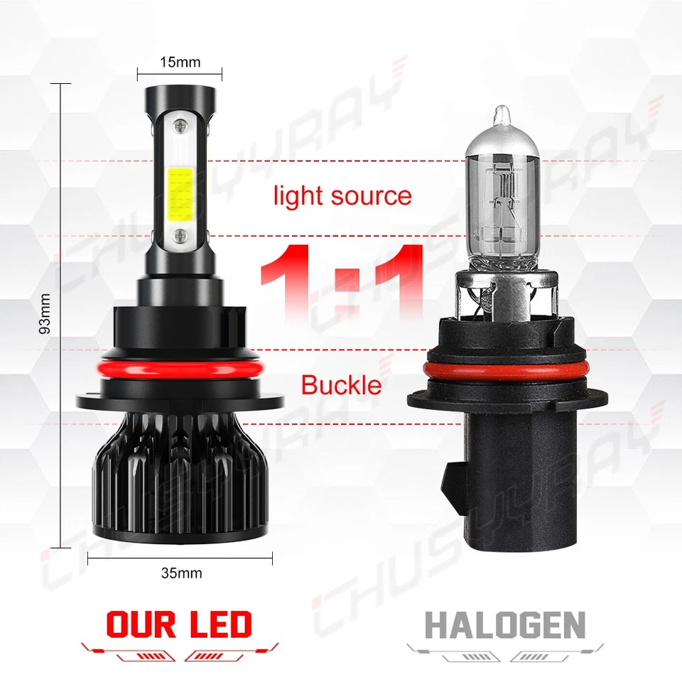 Kit de lâmpadas de farol alto/baixo de LED para Dodge Neon 1995-2005 - 6000K 2pc 9007 - Imagem 3 de 4