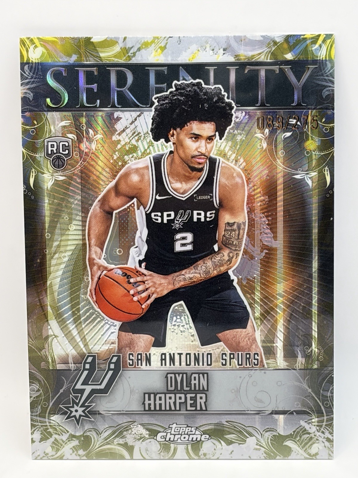 2025-26 TOPPS CHROME BASKETBALL SERENITY YELLOW REFRACTOR /275 DYLAN HARPER