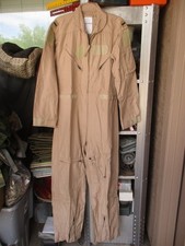 USAF Desert Tan CWU-27/P Flying Suit, Flight Coveralls, size 40L, with Lt Rank