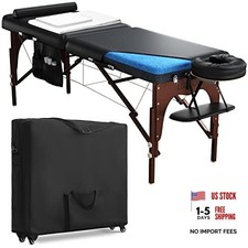 Premium Memory Foam Massage Table - Rolling Travel Case, Washable Sheets,