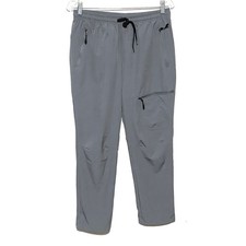 Gray Athletic Pants Womens M Elastic Waist Zip Pockets Athleisure Sporty Comfort