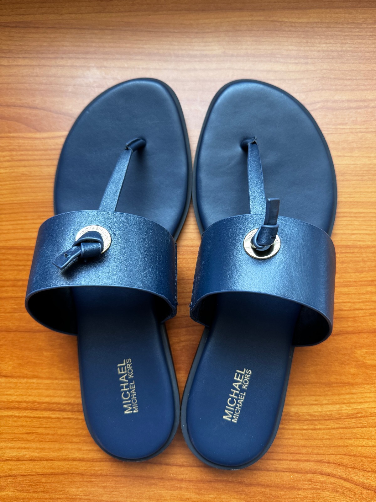 Michael Kors Womens Flip Flop Sandals Size 8.5M Navy Blue