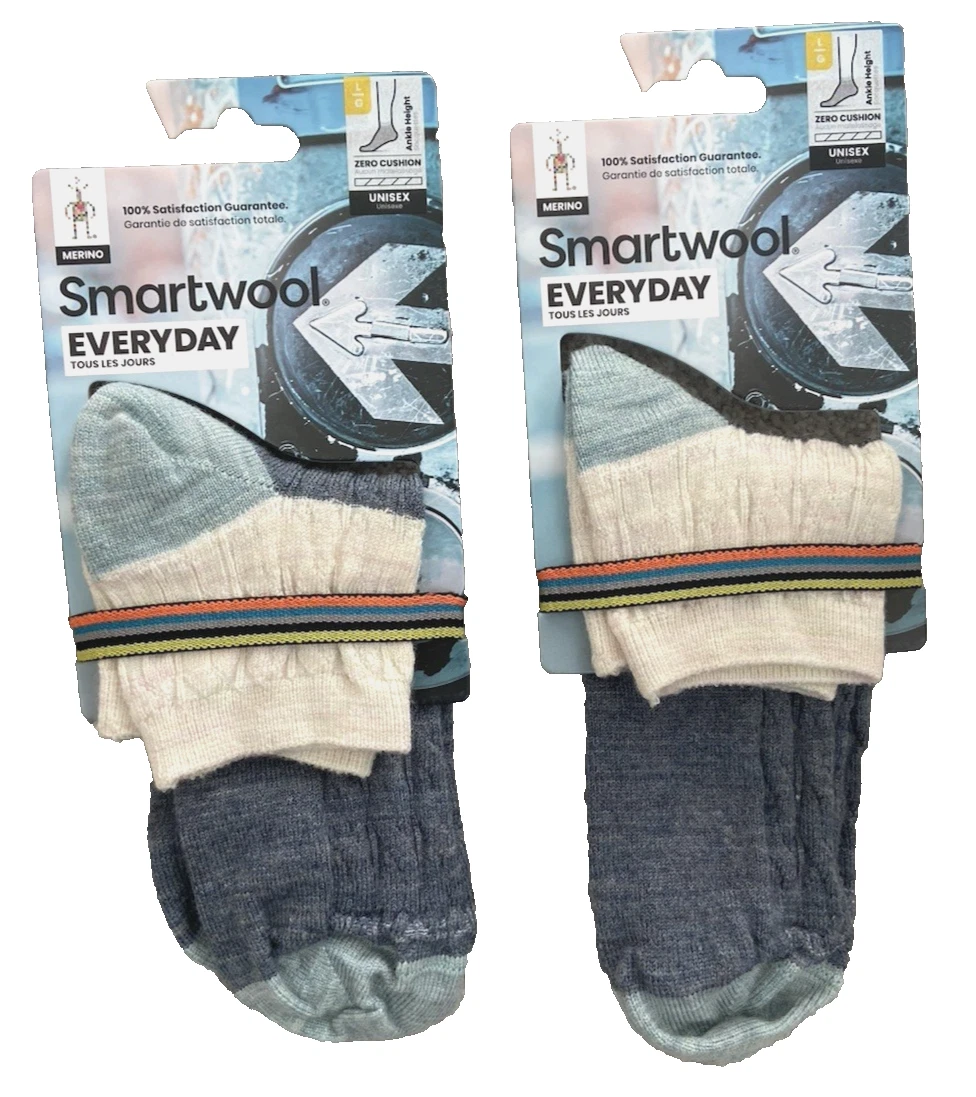 Lot of 2 pairs Smartwool Everyday Merino Wool Cable Ankle Socks Zero Cushion L
Opens in a new window
