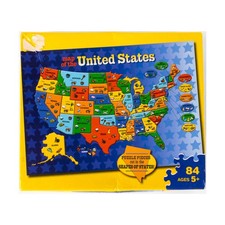 Hasbro Puzzle Map of the United States 84 Pieces, 2006 Ed Fair/NM