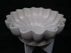 Vintage Red Wing Pottery Pottery Lotus Fluted 10" Ivory Console Bowl, #1620