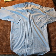 Van Heusen Classic Vintage Dress Shirt Mens 15.5 32/33 Light Blue Single Needle