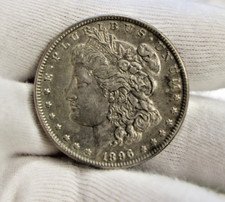 1896 US Morgan Silver Dollar $1 AU (Toned)