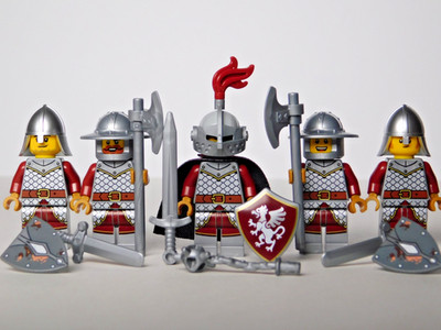 LEGO Castle GRIFFIN KNIGHT Lot Of 5 Minifigures w/Champion! - Set 21358  - L K!