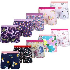 10 Pack Girls Boxer Briefs 100 Cotton Underwear Size 6-7Y Soft Breathable Pink