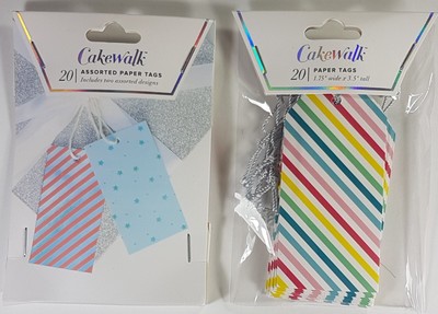 40pc Cakewalk Paper Tags Party Birthday Holiday Gifts 1.5'' W x 3.5'' T Assorted 