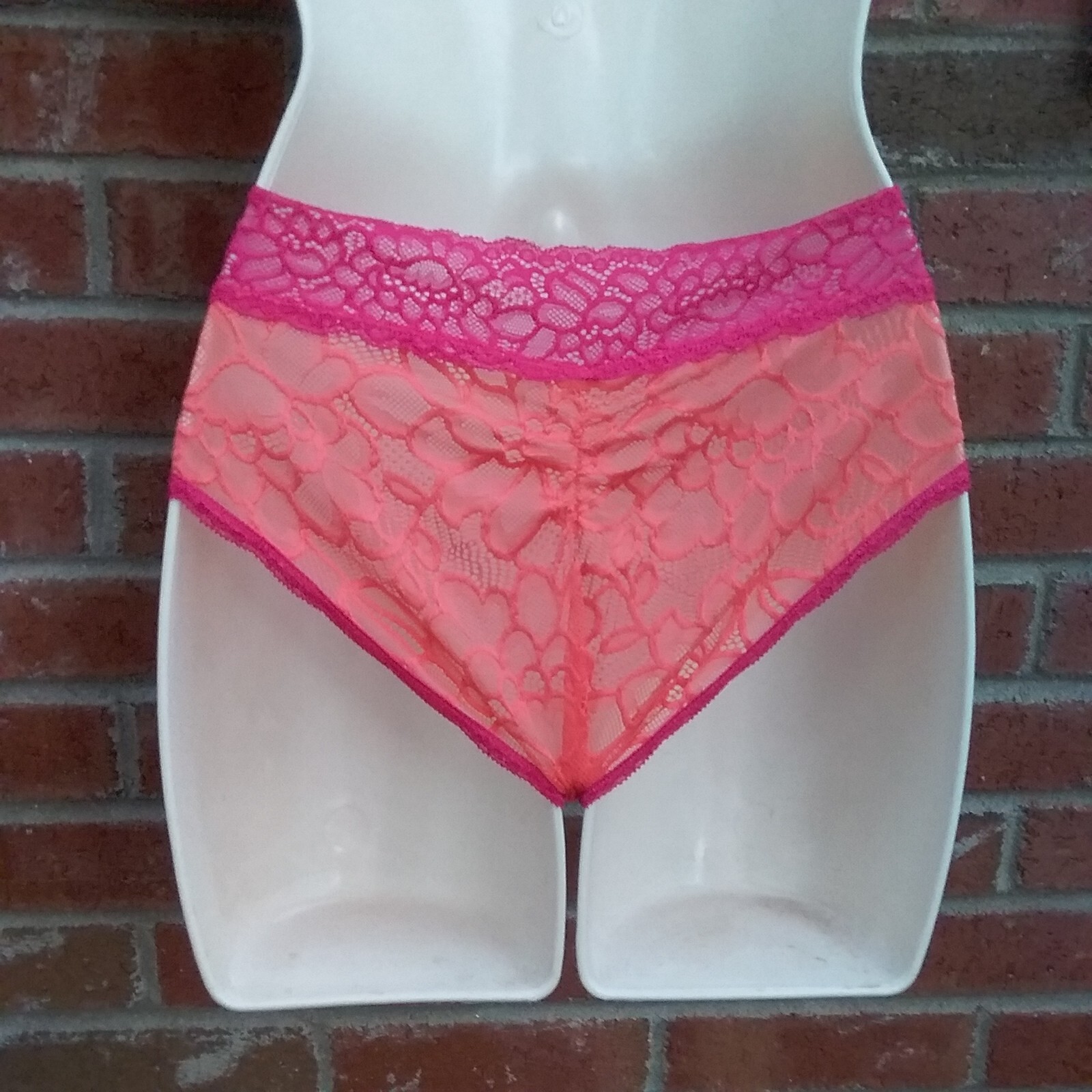 Vintage 1990's Pink & Peach Lace Panties "NEW" FAMOUS MAKER No Tags 3pr XS *READ