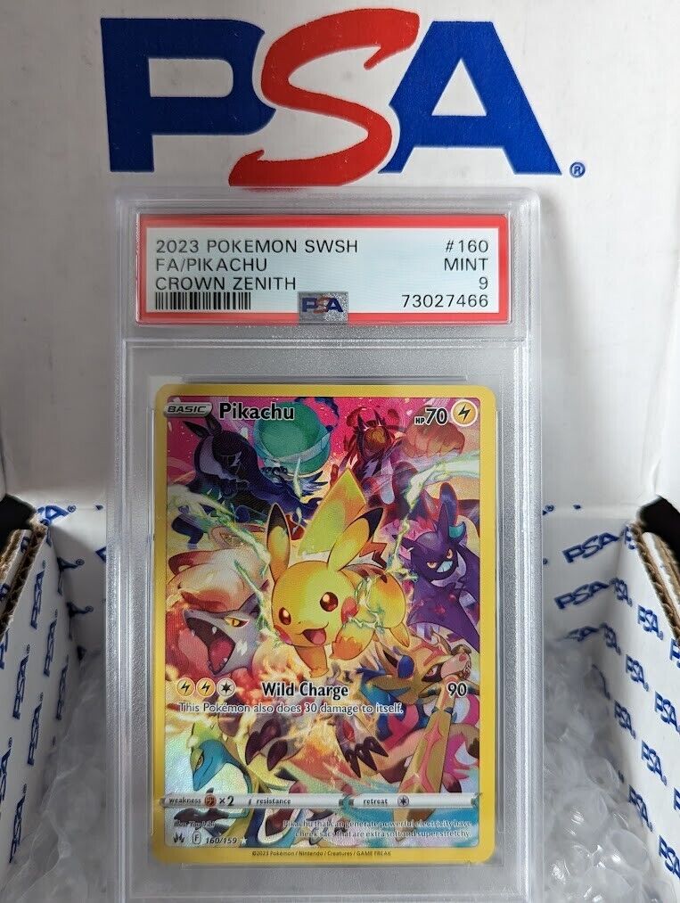 PSA 9 Mint 2023 Pokemon Crown Zenith Pikachu Full Art SECRET PSA 9 Mint 2023 Pokemon Crown Zenith Pikachu Full Art SECRET