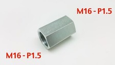 Steel Adaptor M16 x 1.5 Female to M16x1.5 Female Fittings HEX 22 L=43mm/1.7inch